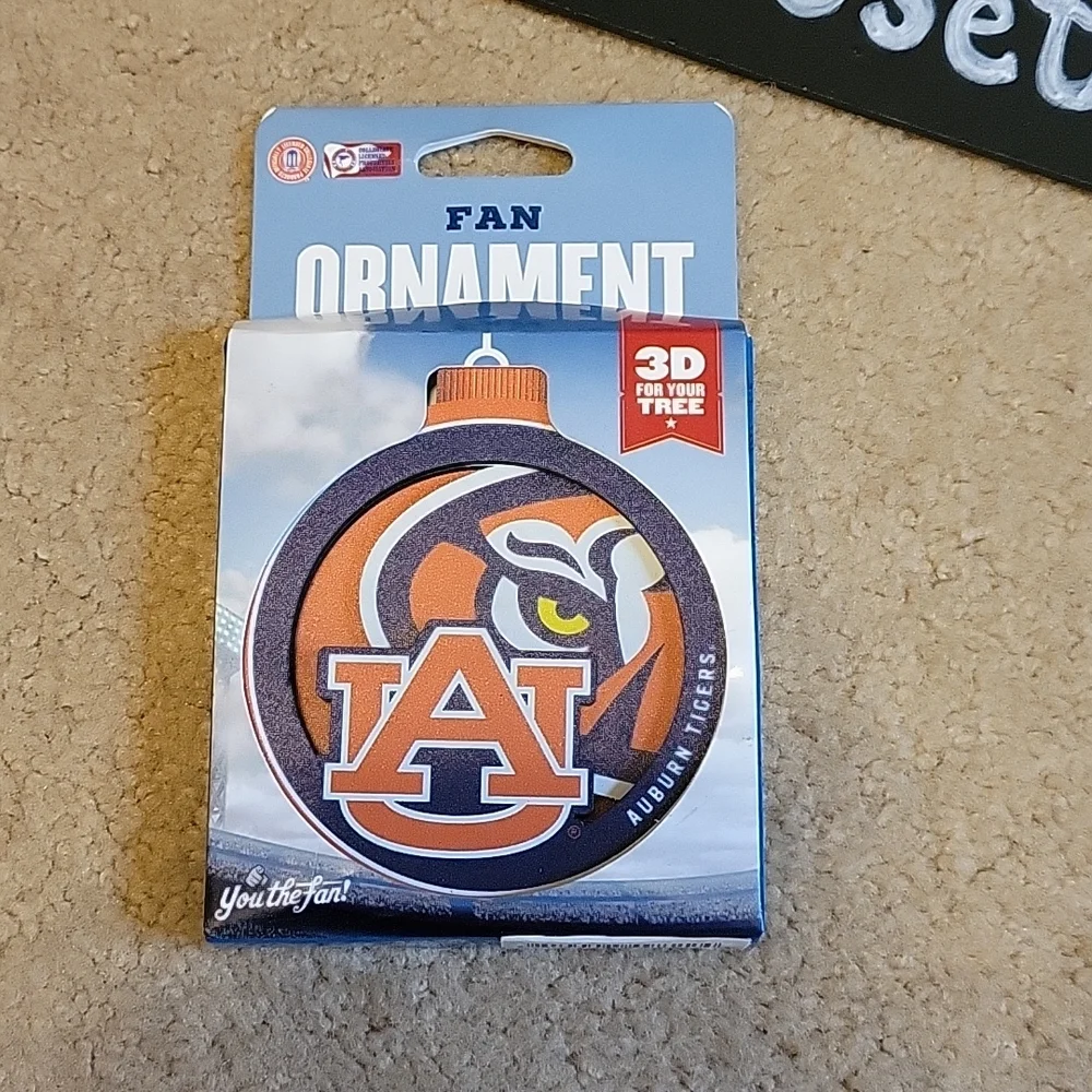 You the Fan Auburn University Ornament New Blue Orange White